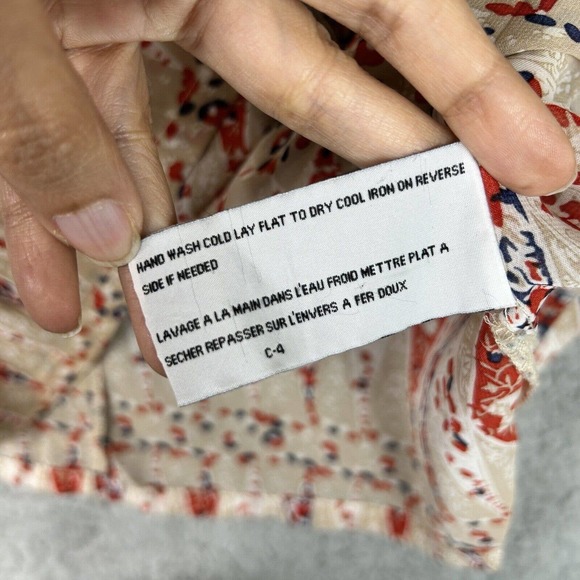 Tulle Blouse Womens Size‎ Small Multicolored Red & Cream Sleeveless Semi Sheer - Picture 4 of 10